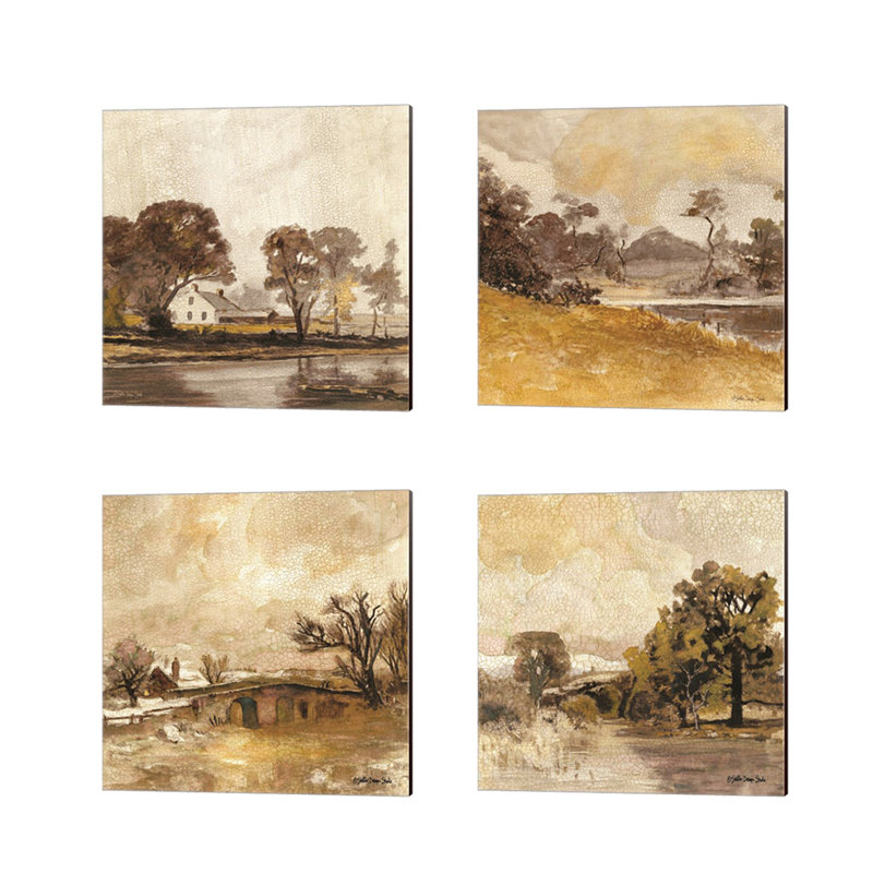 «Traditional Landscape» par Stellar Design Studio, art sur toile (ensemble de 4)