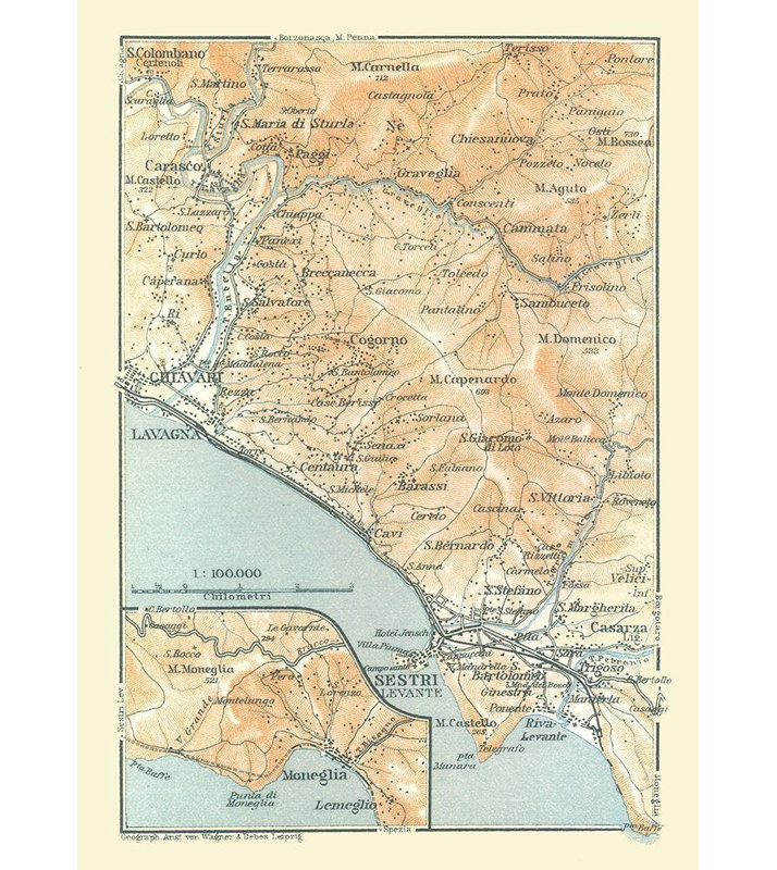 Art sur toile tendue avec la galerie Astoria Grand Bertarelli: Chiavari Sestr, H 24 po x l 18 po