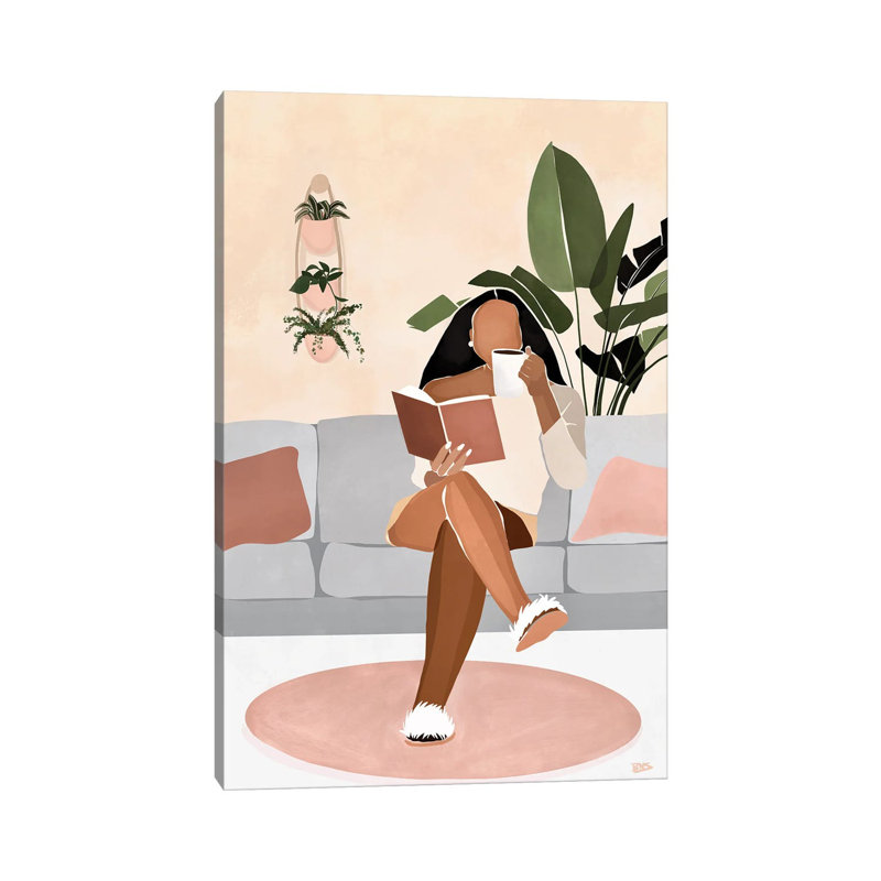 « Lounge » par Bria Nicole-impression d’art graphique, Pas de tapis, H 26 po x l 18 po x 1,5 po, Toile tendue