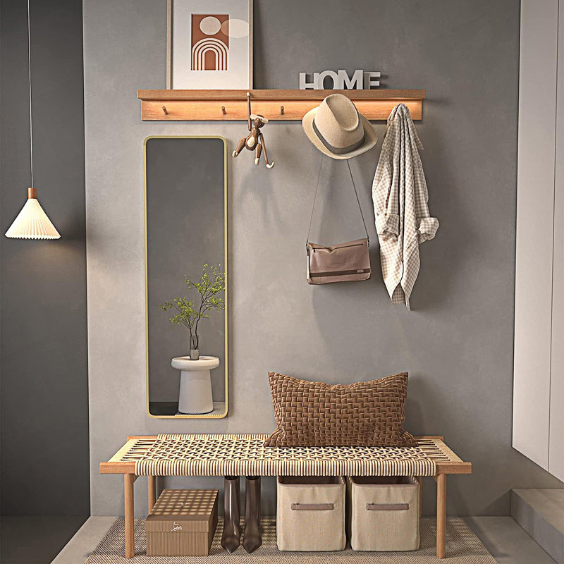 Miroir 47 po x 14 po, Doré