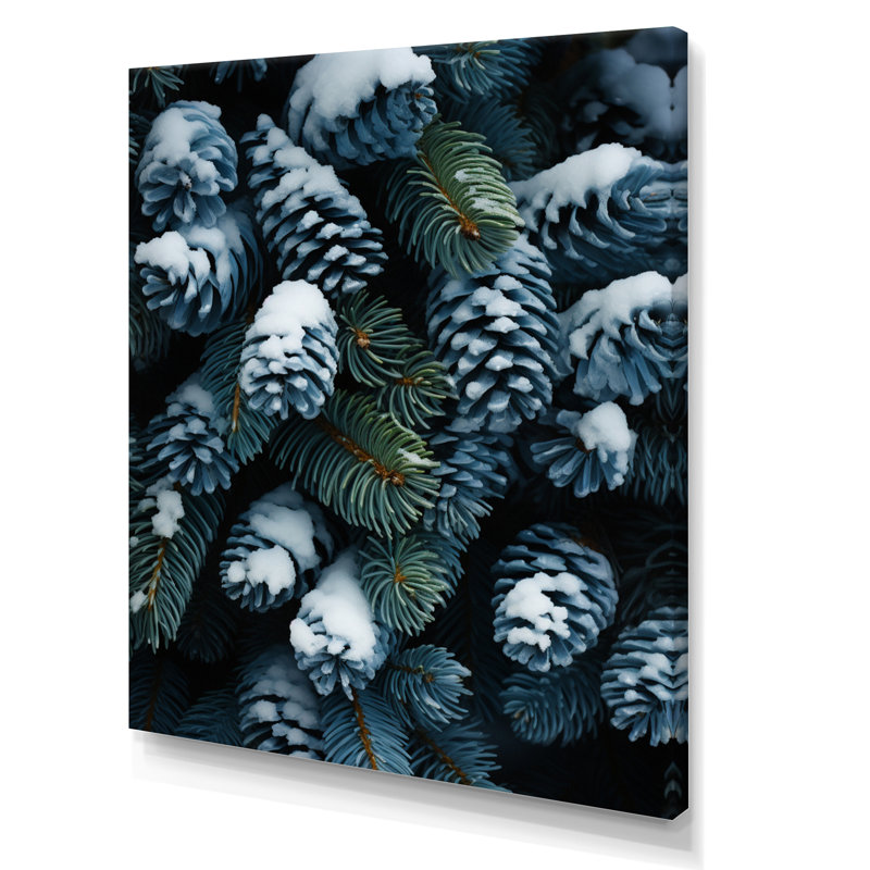 Winter Snowy Evergreen V, reproduction d'art sur toile, H 40 po x l 30 po, Toile tendue