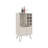 Bar Cabinet 43.1" H, with 2 Doors, 9 Shelves, and 1 Glass Panel, White Washed Oak