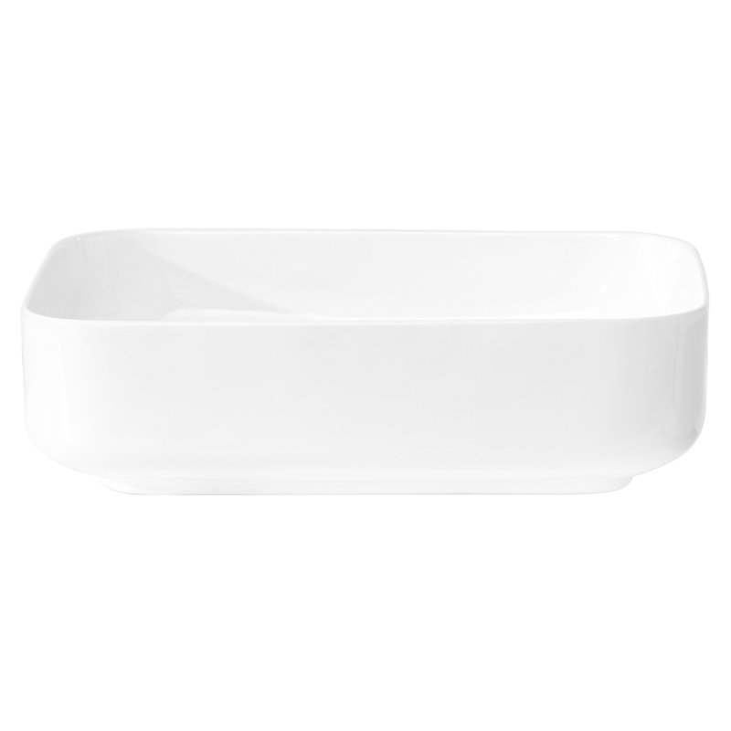 Lavabo vasque de salle de bain rectangulaire en céramique blanche de 20 po x 15 po - Design de mode moderne, teinture et comptoir sans effort