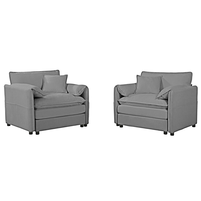Ensemble de 2 chaises d'appoint Accent Chair, Gris