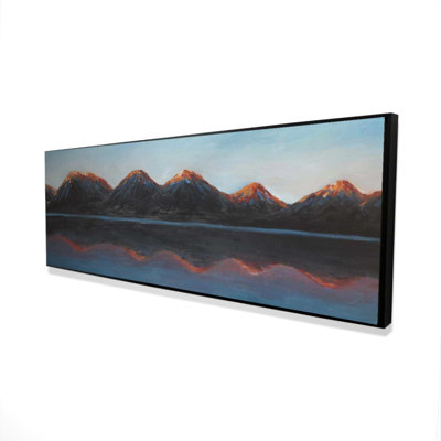 Mountains and Calm Lake Framed Canvas | Bedroom Decor Art