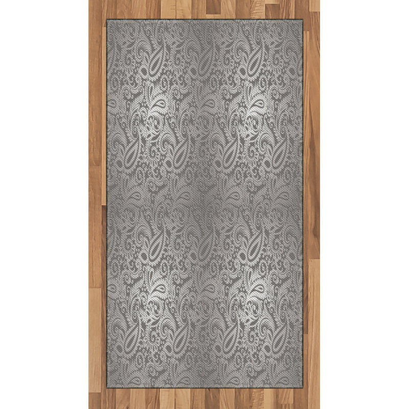 Tapis décoratif en fibres de polyester à haute densité Damask, Rectangle 2 pi 7 po x 5 pi