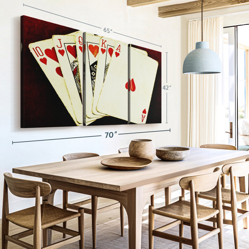" Royal Flush " 3 - Pieces, 42" H x 65" W x 1.25" D
