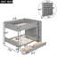 Lit superposé double avec 2 tiroirs et armoire multicouche, gris-112416138-112416141