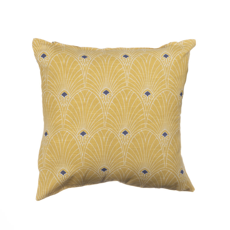 Niel Square Cushion Cover, Yellow/Blue/White