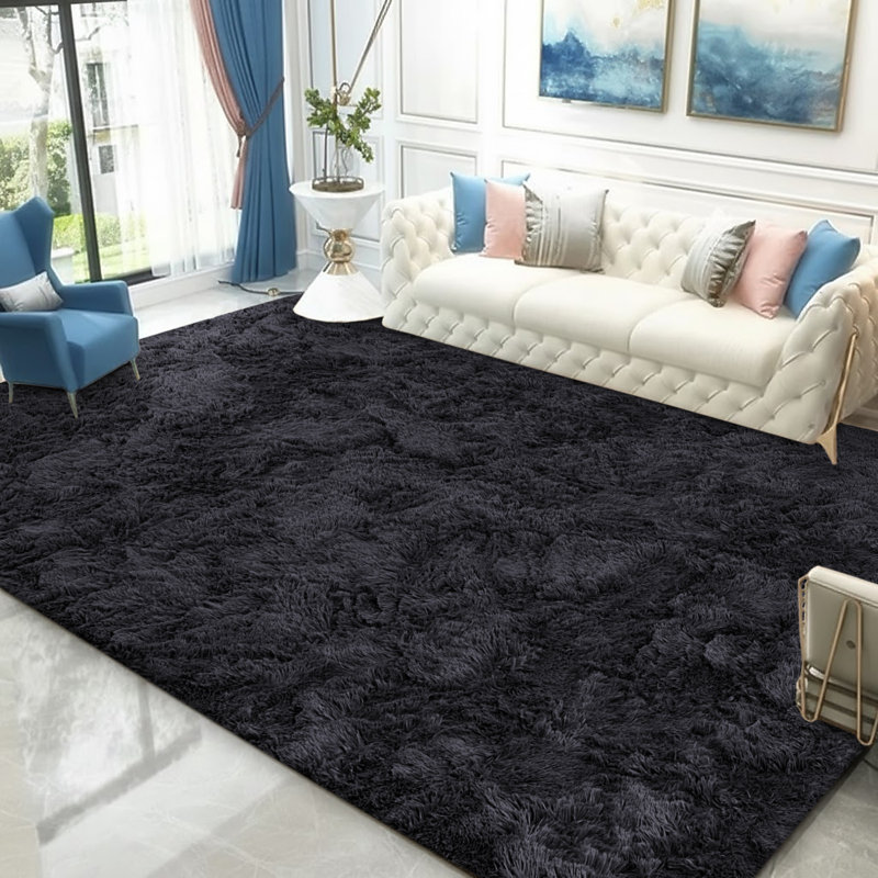 Royceton Area Rug Non-Slip, Soft Carpet, Living Room Rug, Black, Rectangle 160 x 230 cm