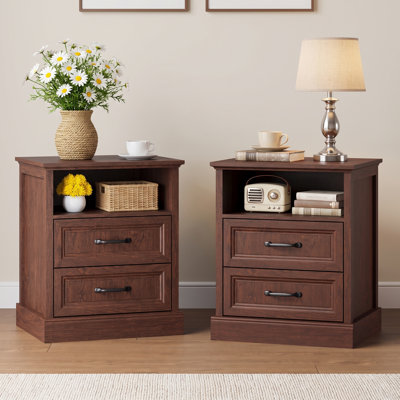 Ensemble de table de chevet 2 pièces 19,7 po pour chambre à coucher avec tiroirs