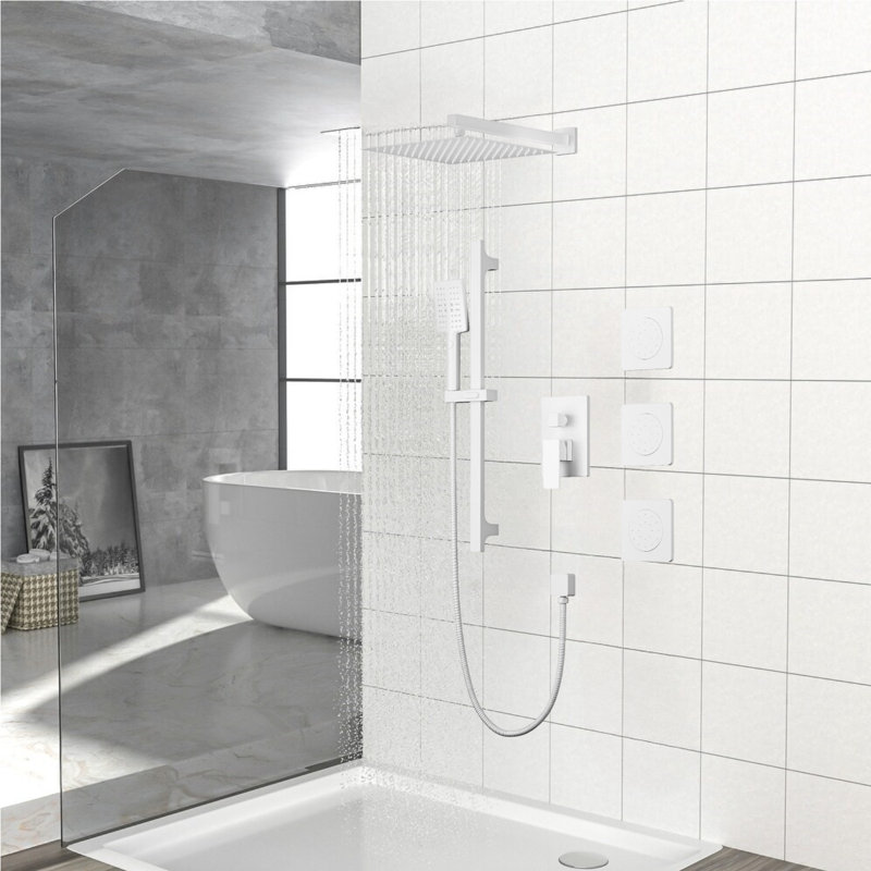 Système de douche mural complet, Argent