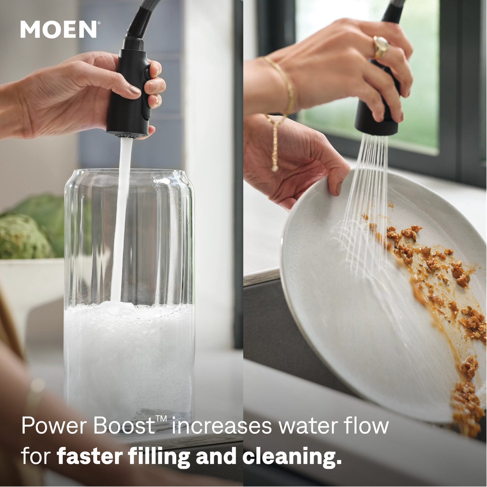 Align Spring Pull-Down Kitchen Faucet, Black Stainless