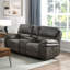 Ensemble de canapé de salon moelleux 2pc avec canapé inclinable électrique et causeuse gris