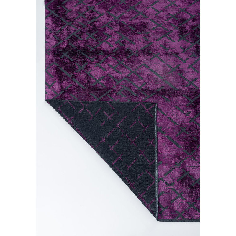 Rapture Abstract Area Rug in Purple, Rectangle 9' x 12'