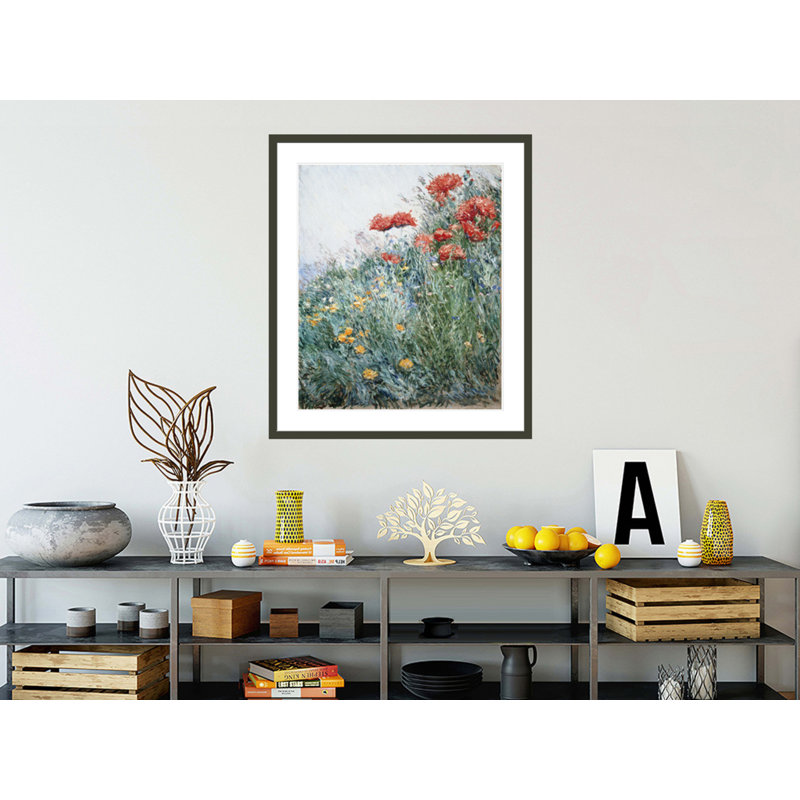«Poppies Appledore» par Childe Hassam - impression giclée encadrée, H 38,85 po x l 33,5 po
