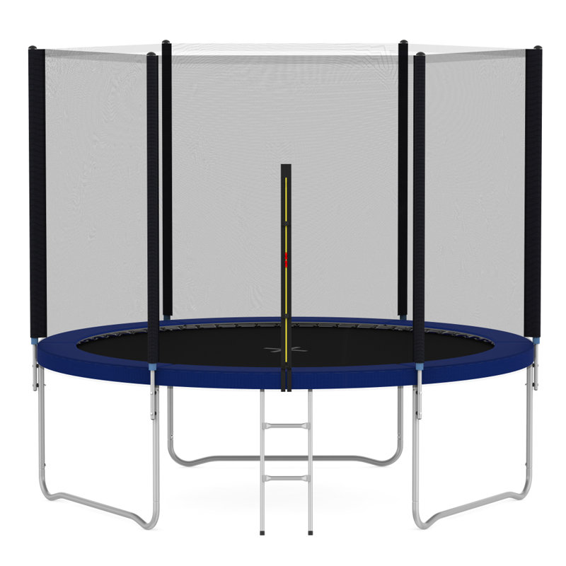 Kathaleen Freeport Park 10ft Round Backyard Trampoline with Safety Enclosure