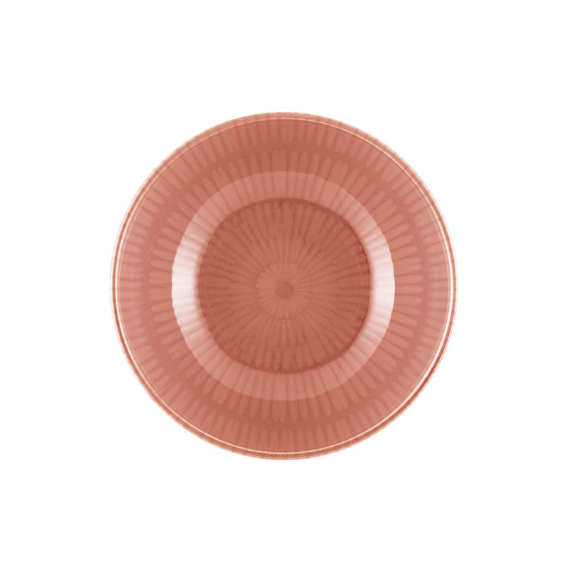 Ebern Designs Nicoleta 100% CERAMIC Salad Bowl, Salmon
