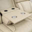 Ensemble de canapé inclinable en cuir beige Alabaster, avec station de charge sans fil