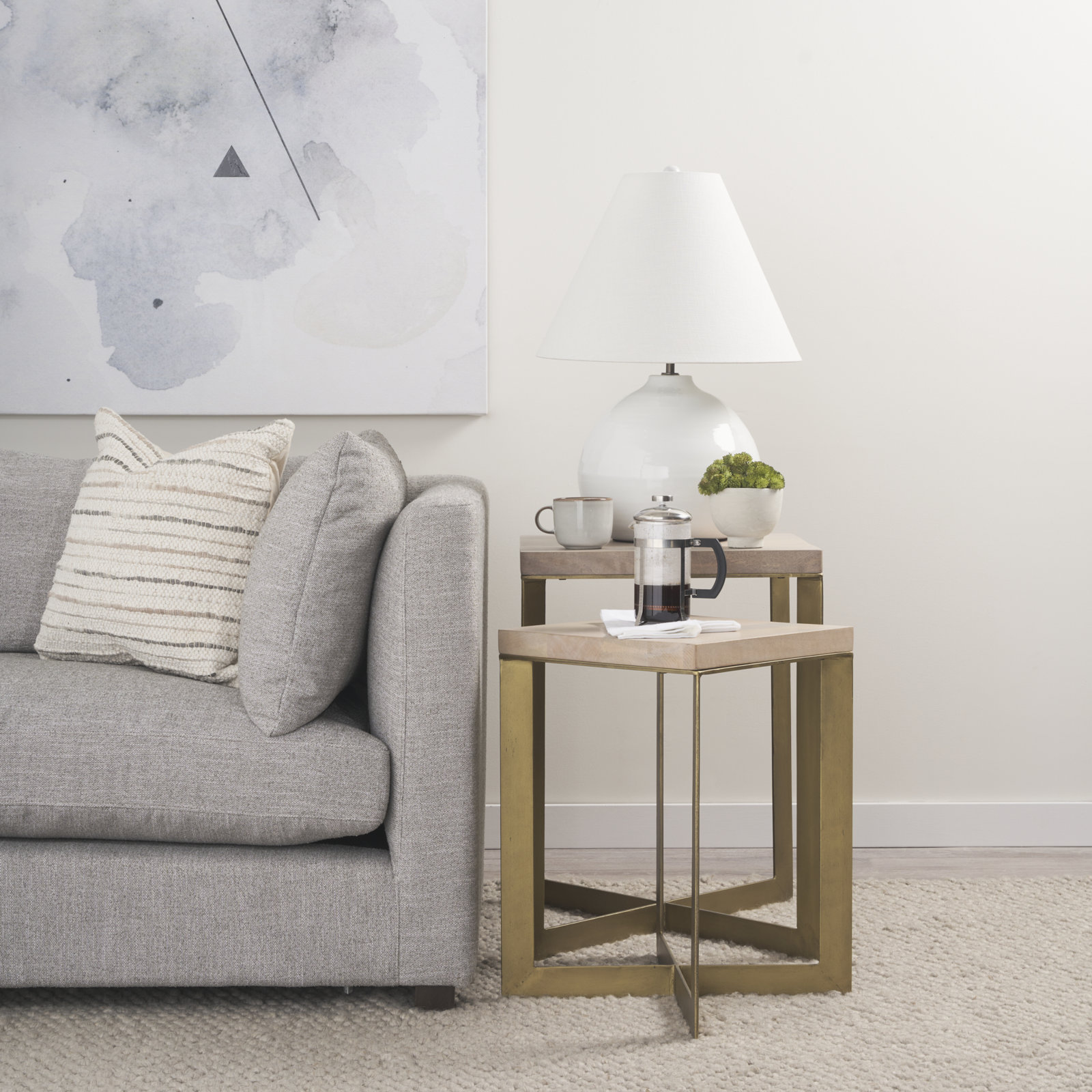 Tulane Solid Wood End Table, Antiqued/Light Brown