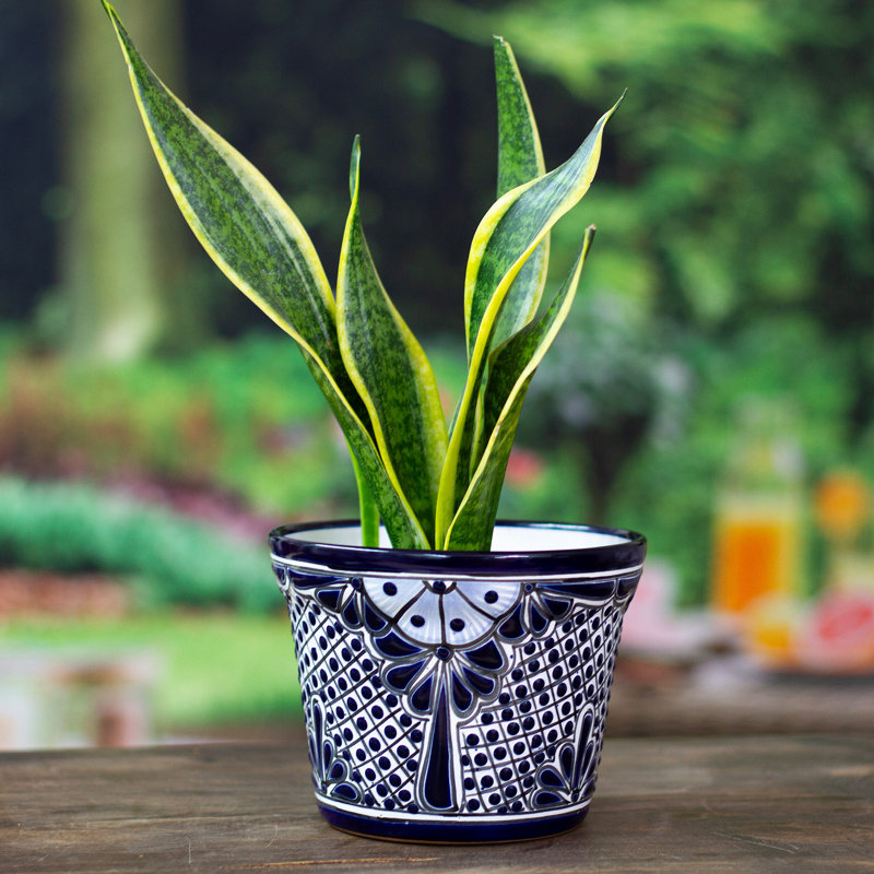 Pot de fleurs en céramique naturel fait à la main Charlton Home® (moyen)