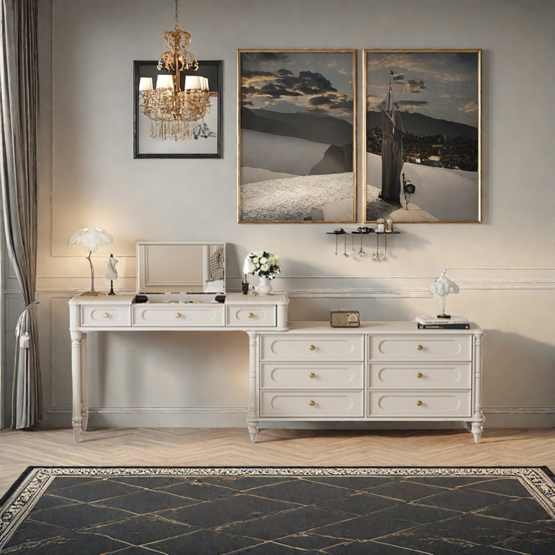 Classic Retro Practical Dresser, White