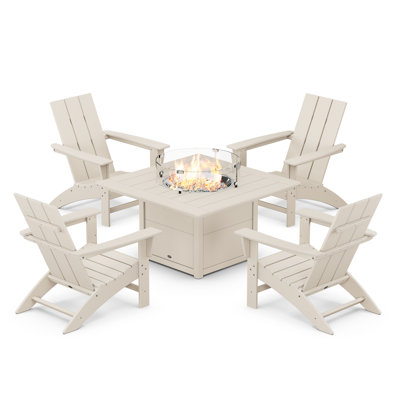 POLYWOOD® Modern Adirondack 4-Person Patio Seating Group
