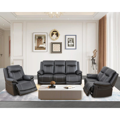 3-Piece Manual Reclining Living Room Sofa Set by Latitude Run