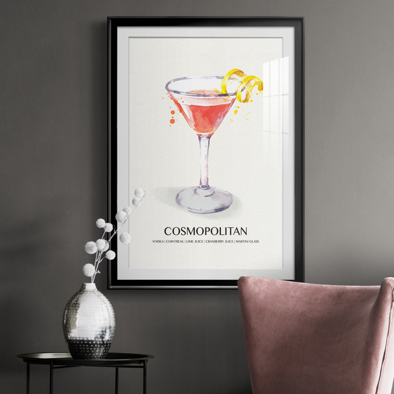 Cosmopolitan - peinture encadrée, H 26,5 po x l 36,5 po x P 1,5 po, Noir