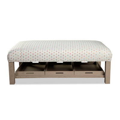 Poppy 58"" Wide Rectangle Dots Cocktail Ottoman with Storage -  Paula Deen Home, P034500 Teardrop 10