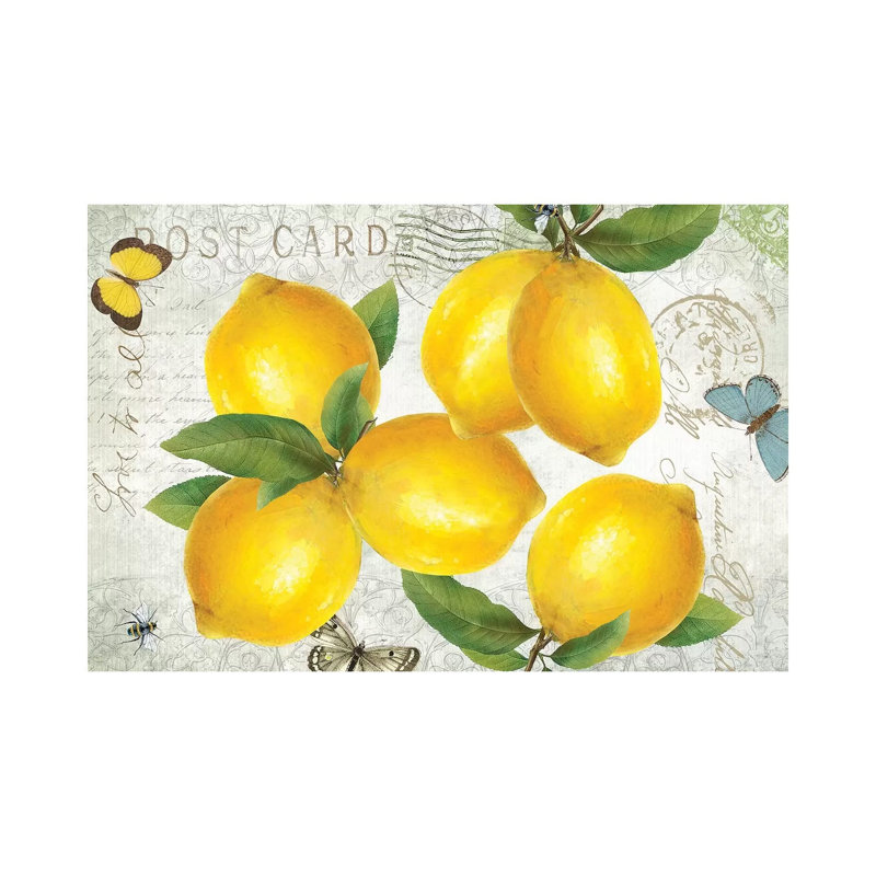 Postcard Lemons by Kelly Donovan - Wrapped Canvas Painting, 20.32cm H x 30.48cm  x 1.91cm D