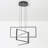 Kanise 3-Light Modern Chandelier Rectangular Black Cage Kitchen Island Pendant with Remote-205194047