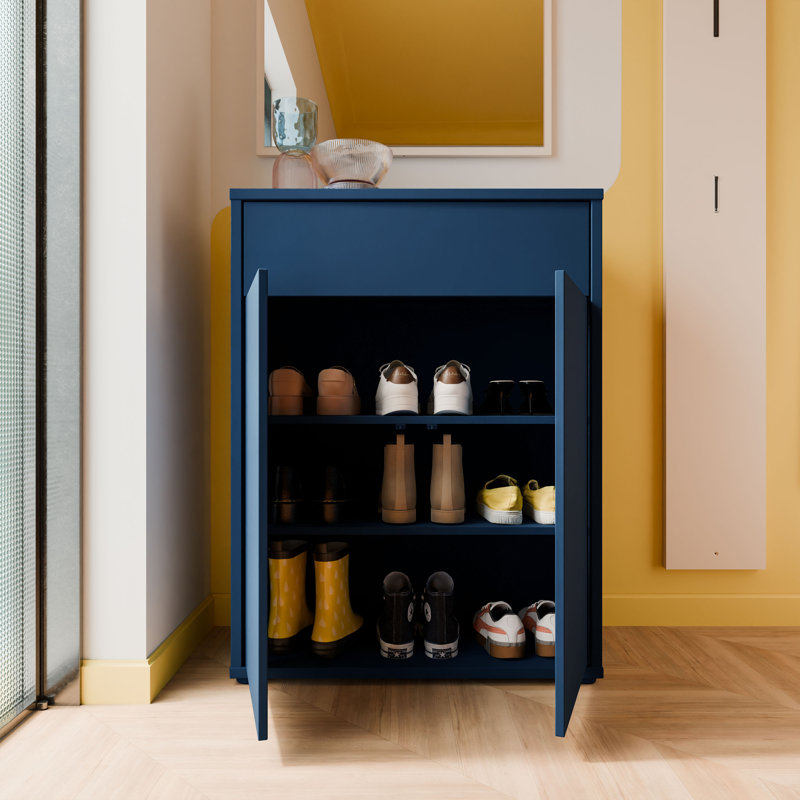 Alice Springs 8 Pair Shoe Storage Cabinet, Navy