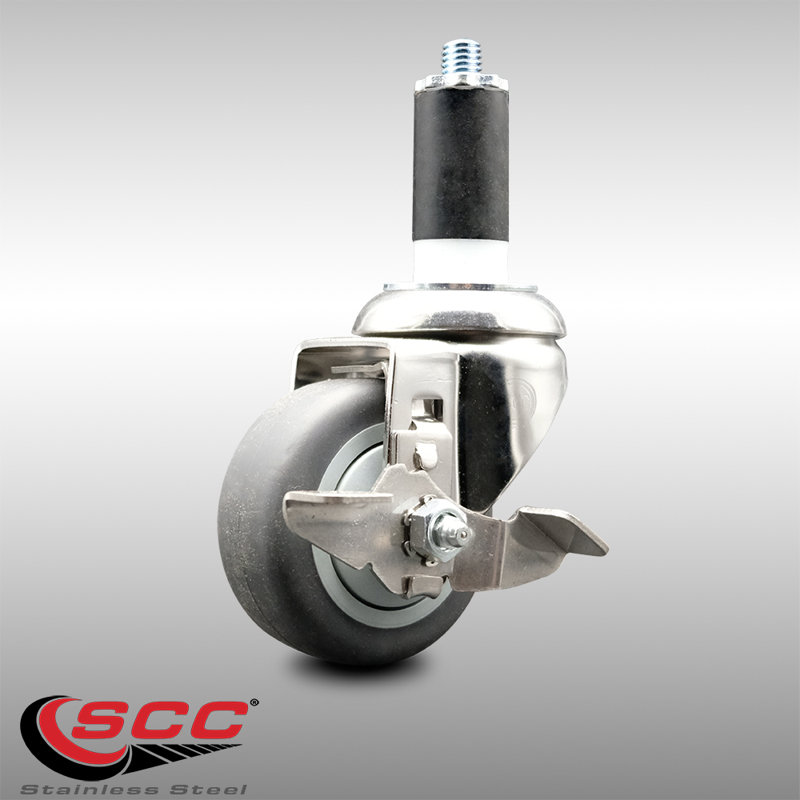 Frein à roue pivotante en caoutchouc thermoplastique 316SS SCC