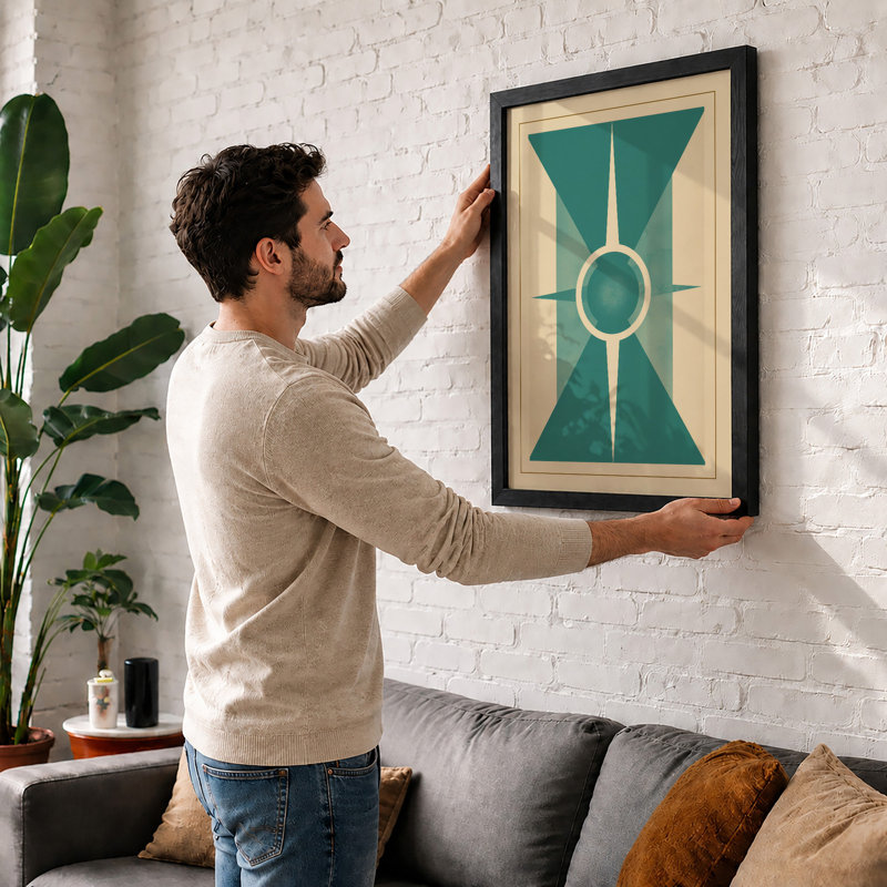 Radiant Form Geometric - Framed Print, A1 - 84.1 x 59.4 cm, Black