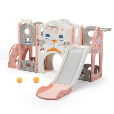 9 In 1 Toddler Slide Climber Playset Kids Slide