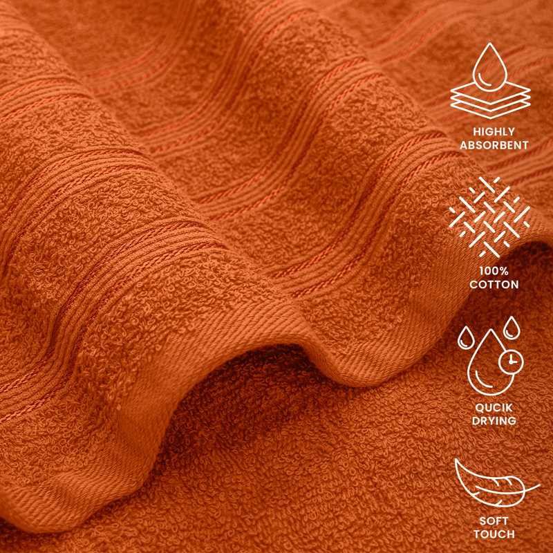 Pentheam Cotton Hand Towel, Orange