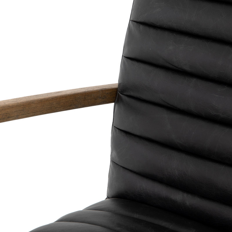 Bryson Leather Swivel Executive Chair, Smoky Black