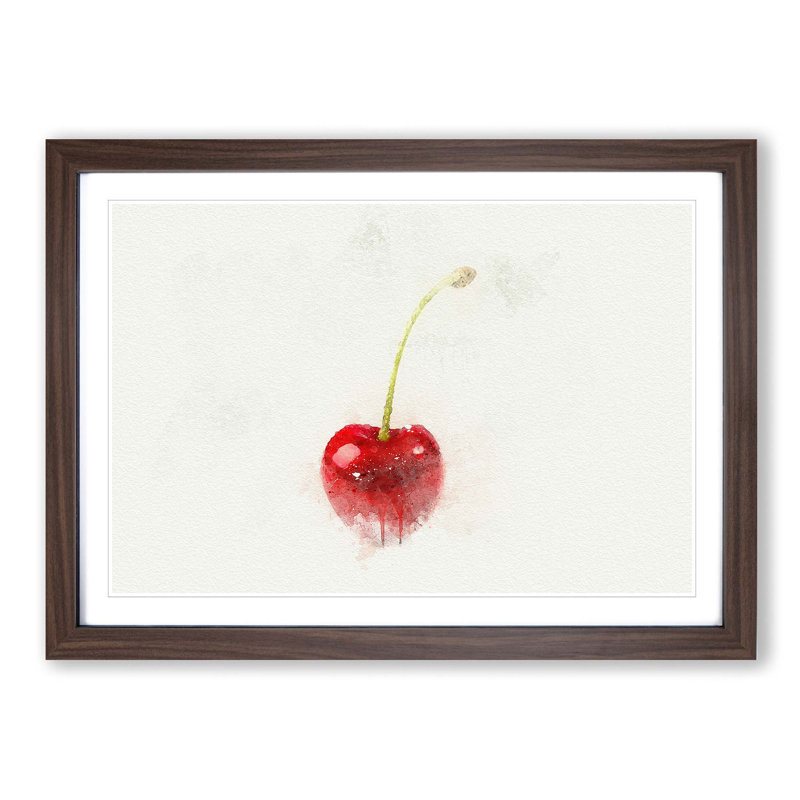 Lone Cherry in Abstract - Picture Frame Graphic Art Print, Walnut, 40cm H x 60cm W x 2cm D