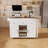 Kitchen Island with Extendable Dining Table, Power Outlet, 3 Drawers and 2 Door Cabinet-580602197