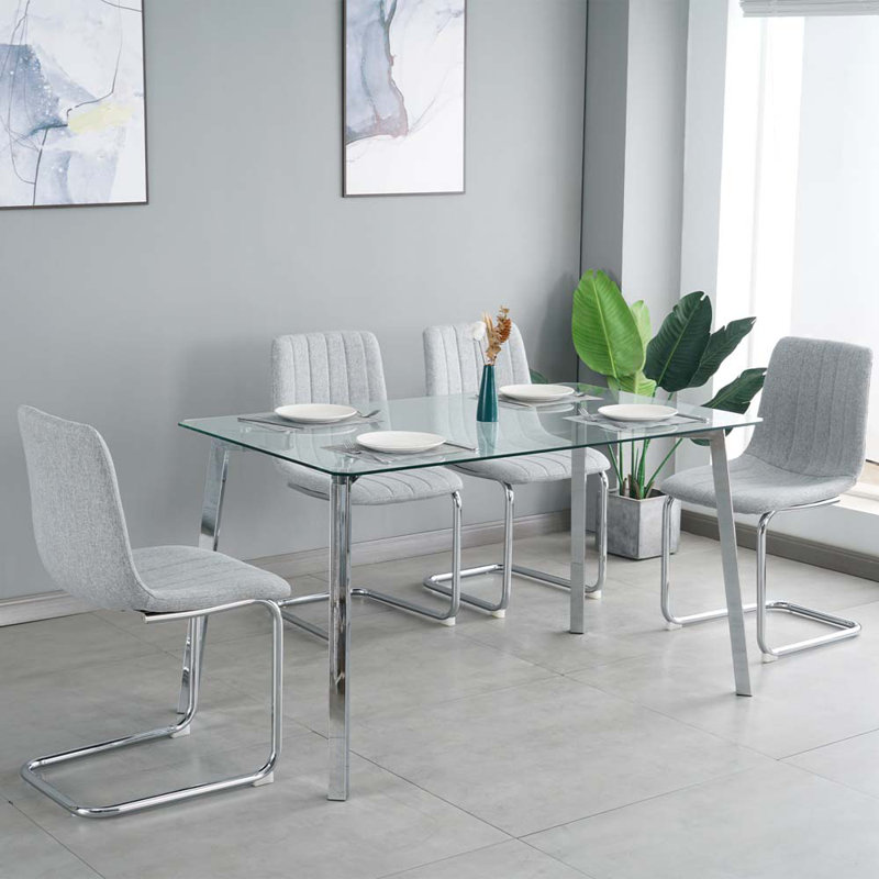 Chaise d'appoint Jenan, Gris clair