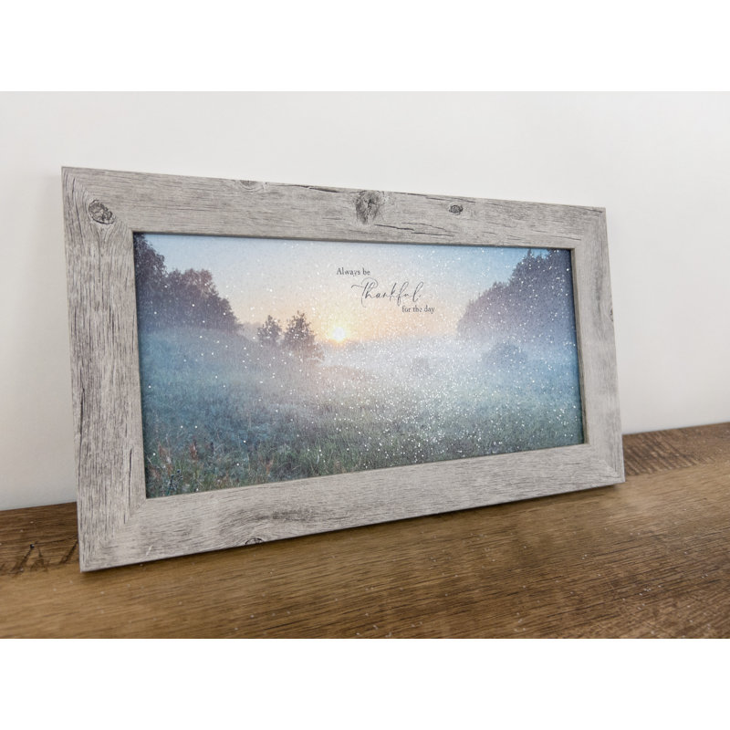 «Always Be Thankful For The Day Sunrise Sunset», art textuel encadré