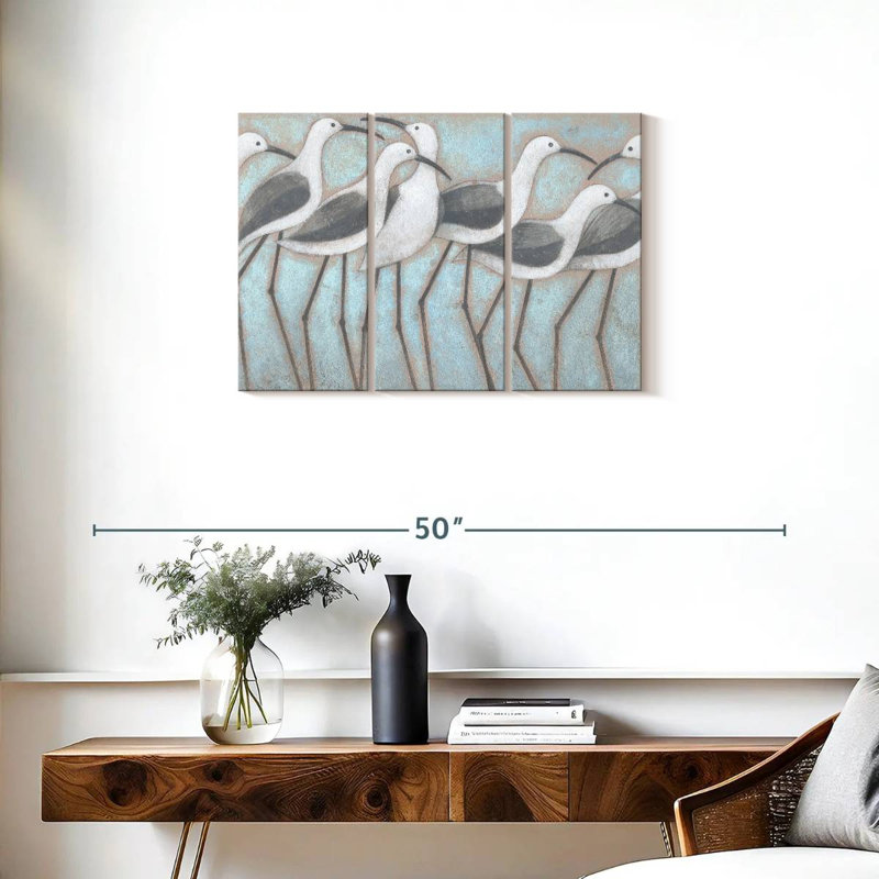 «Coastal Parade», 3 pièces, H 20 po x l 33 po x P 1,25 po