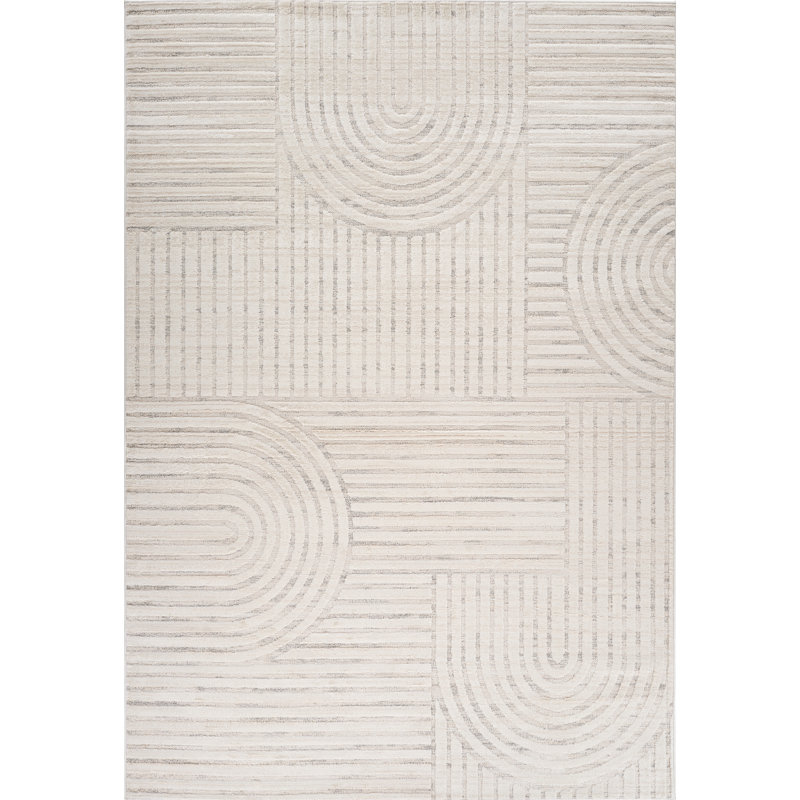 Tapis tapis d'intérieur moderne, beige crème., Rectangle 6 pi 7 po x 9 pi 6 po