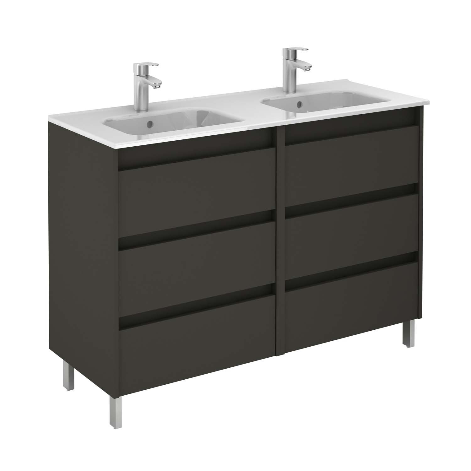 Orren Ellis Mallie 48'' Double Bathroom Vanity with Manufactured Wood ...