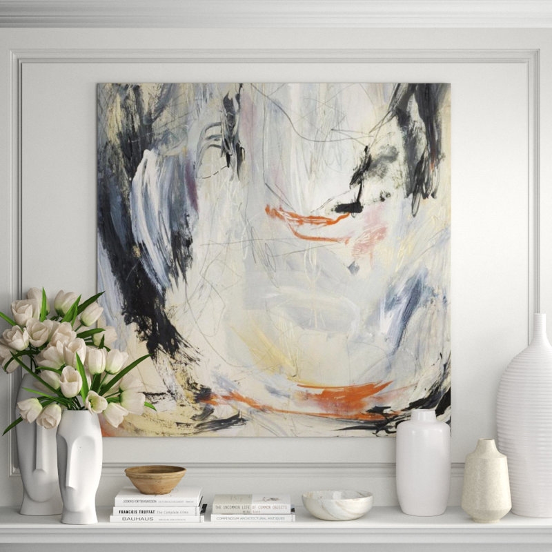 Scribbles in My Heart par Emma McCartney - Peinture, H 47 po x l 47 po x P 1,5 po, Couche de verre