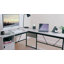Bureau en L avec plateau de rangement en L de 60 po avec armoire de rangement, bureau de direction avec compartiments ouverts et tablettes réglables Khairi-1745553471