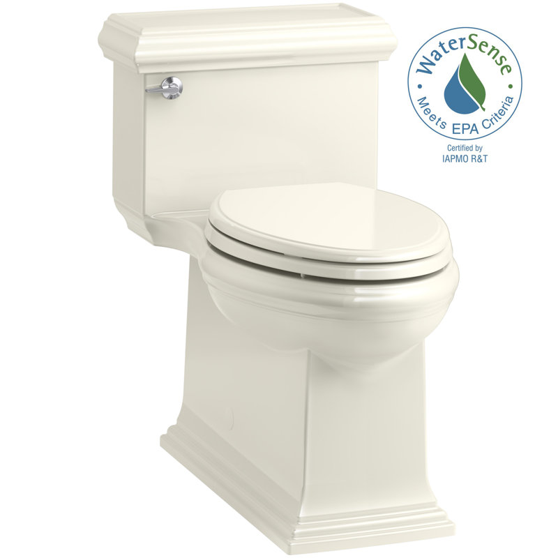 Memoirs Comfort Height 1.28 gpf One-piece Compact Elongated Toilet, Biscuit