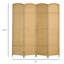 Paravent 4 panneaux, 5,6 pi de hauteur pour la maison. Thème en bois naturel avec motif tissé à la main. Cloison polyvalente. Structure fabriquée et sangles en polypropylène. Léger et pliable. Aucun assemblage requis