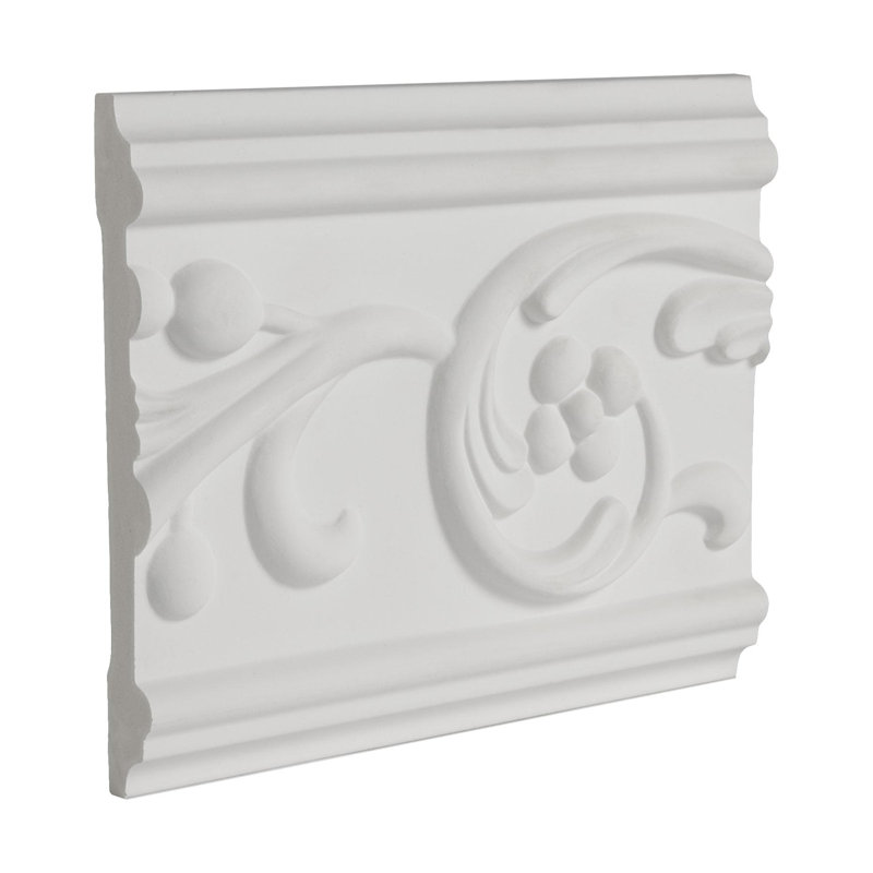5 in x 5/8 in x 6 in Long Leaf Scroll Polyurethane Frieze Panel Moulding Sample
